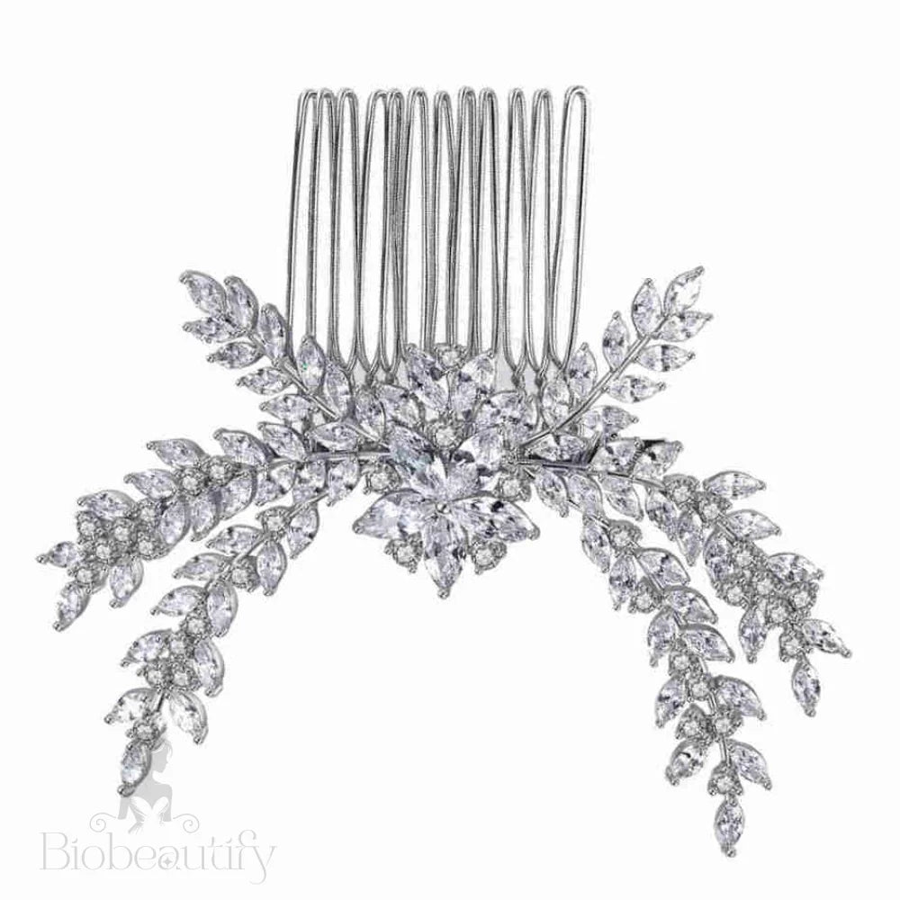 Cubic Zirconia Crystal Wedding Hair Comb By Isabella