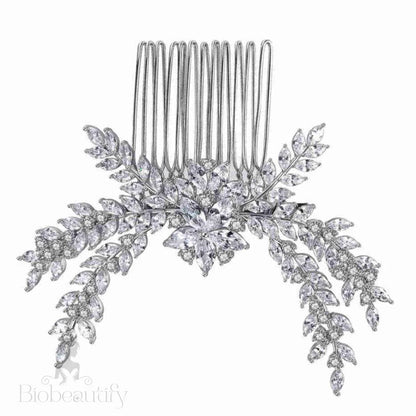 Cubic Zirconia Crystal Wedding Hair Comb By Isabella