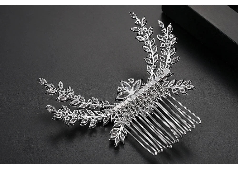 Cubic Zirconia Crystal Wedding Hair Comb By Isabella