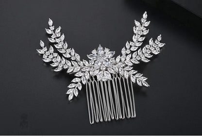 Cubic Zirconia Crystal Wedding Hair Comb By Isabella