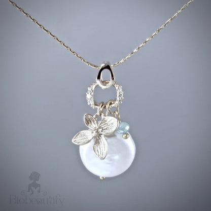 Seaside - Cultured Pearl and Chalcedony Necklace - Available in Gold and Silver