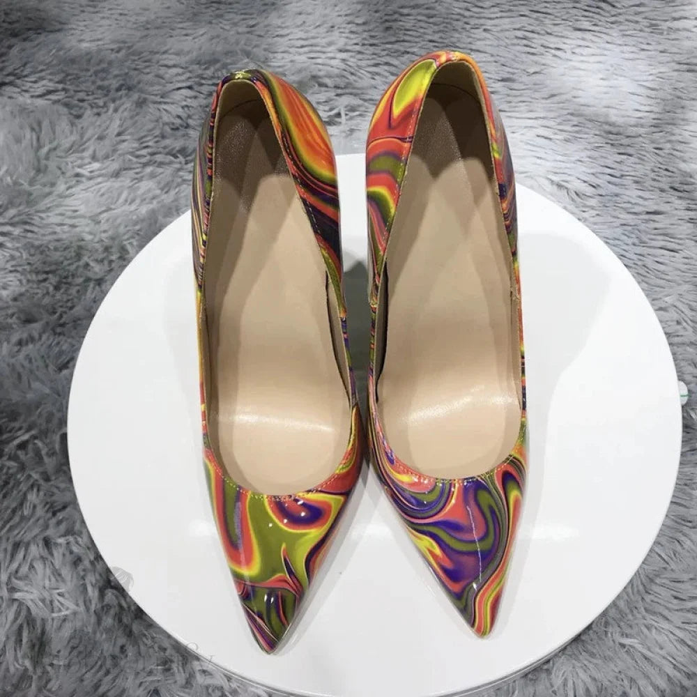 Customize Fashion Pumps With Art Painting Printed Women Stiletto High Heels