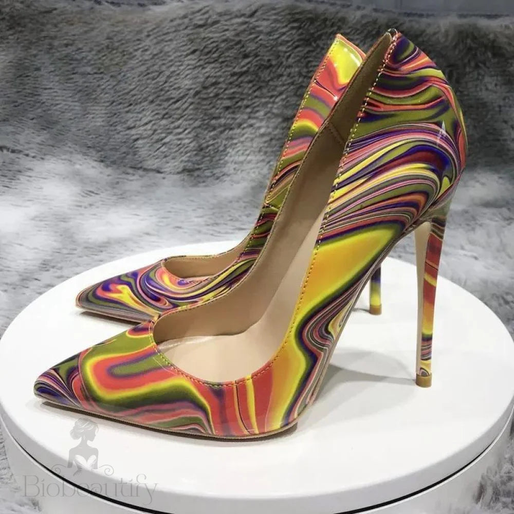 Customize Fashion Pumps With Art Painting Printed Women Stiletto High Heels