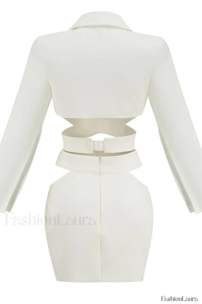 Cut Out Blazer Top Graceful + Mini Skirt Set