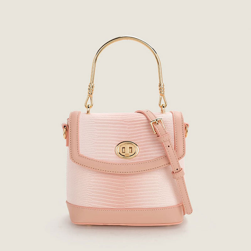 Gradient Embossed Foldover Top Handle Crossbody Bag - Pink One Size /