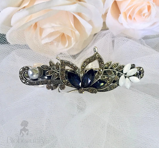 Wedding Hair Accessories - Blue Crystal Bridal / Bridesmaids Hair Clips