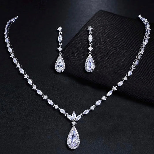 Cynthia Silver Cubic Zirconia Wedding Jewelry Set