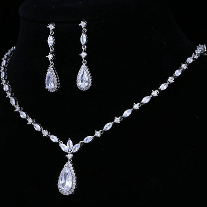 Cynthia Silver Cubic Zirconia Wedding Jewelry Set