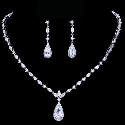 Cynthia Silver Cubic Zirconia Wedding Jewelry Set