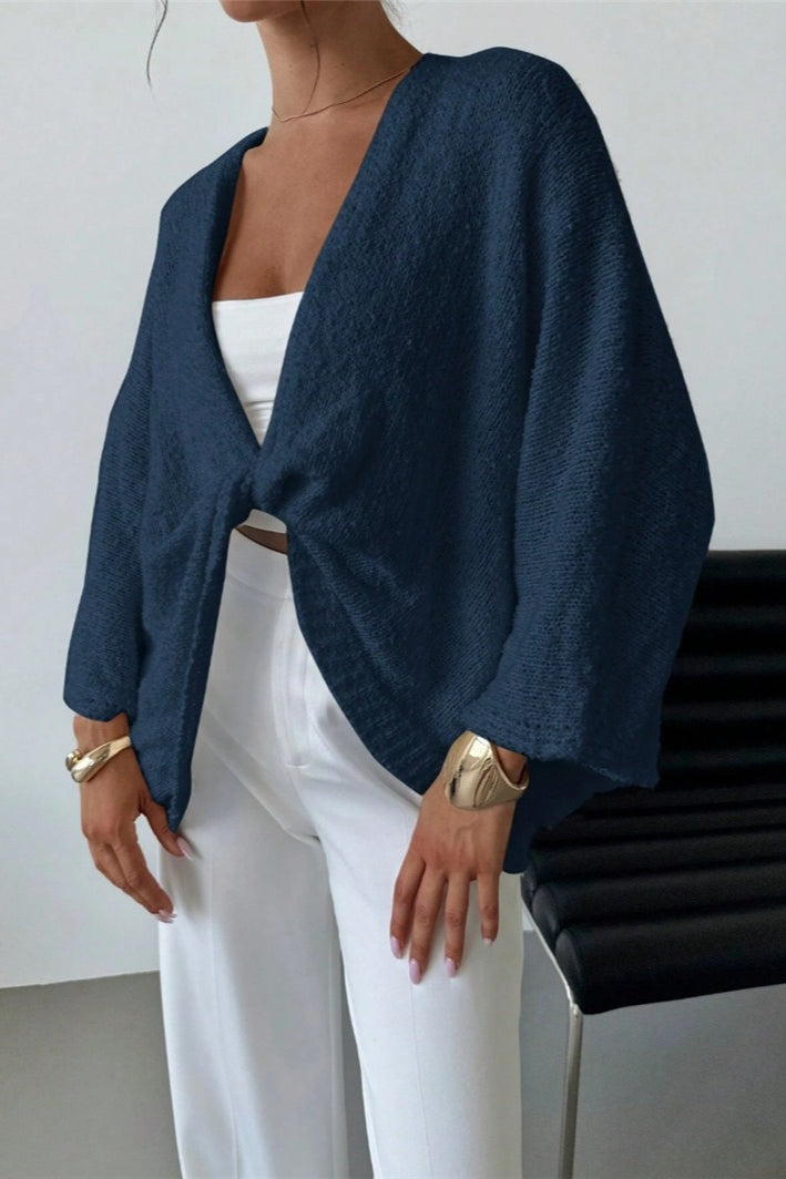 Draped Open Front Wrap Sweater