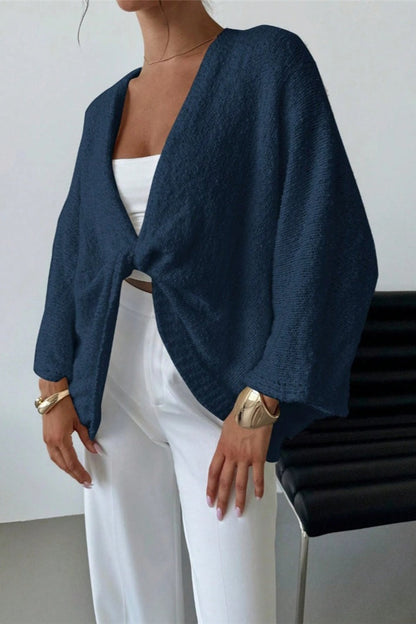 Draped Open Front Wrap Sweater