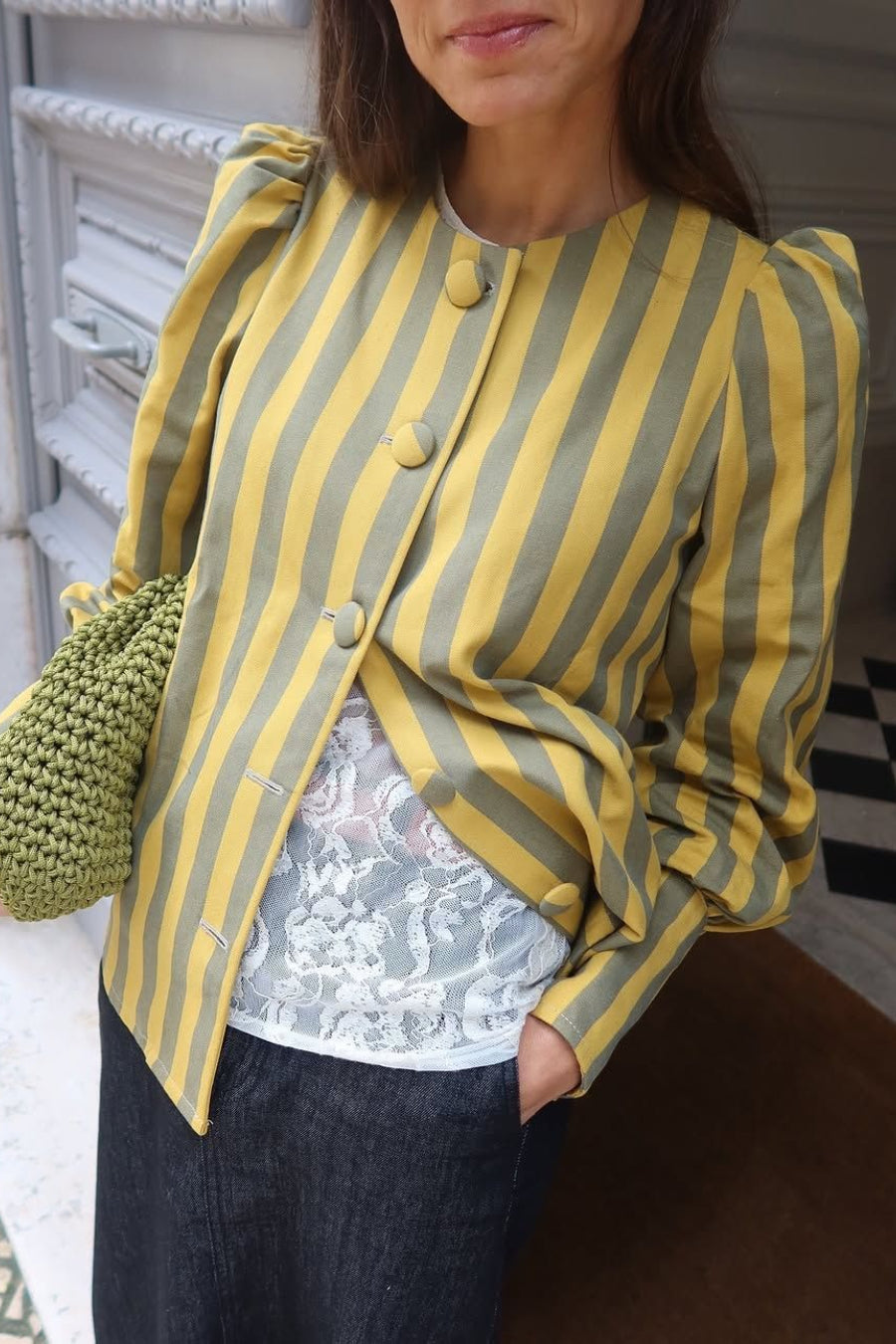Versatile Stripe Puff Blouse