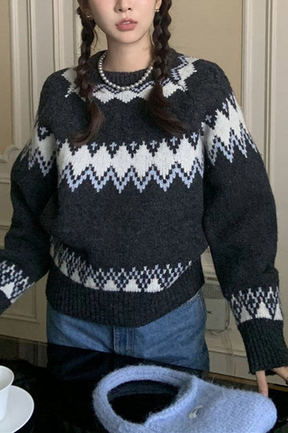 Slouchy Thick Knit Long Sleeve Sweater