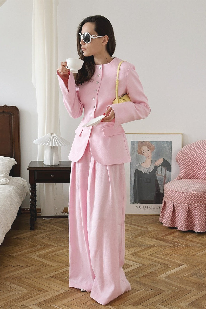 Tailored Blazer Wide Leg Pants Set