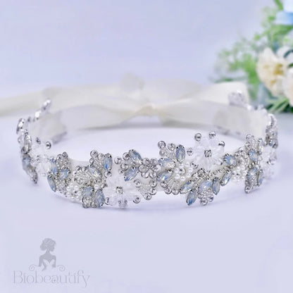 Wedding Accessories - Swarovski Opal and Pearl Bridal Belt/Sash