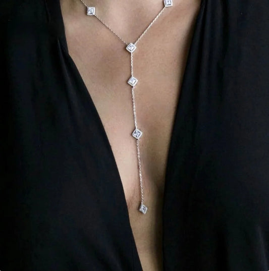 Dala Lariat Cz Bridal Necklace