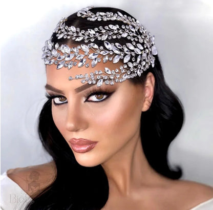 Dalyanah Silver Rhinestone Bridal Hairpiece