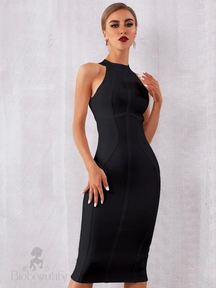 Damara Elegant Bodycon Bandage Dress - SunsetFashionLA