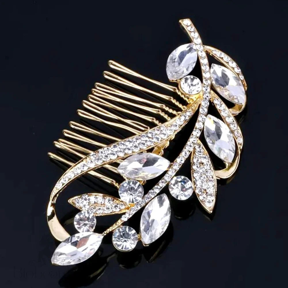 Dana Crystal Bridal Hair Comb Silver Gold Options