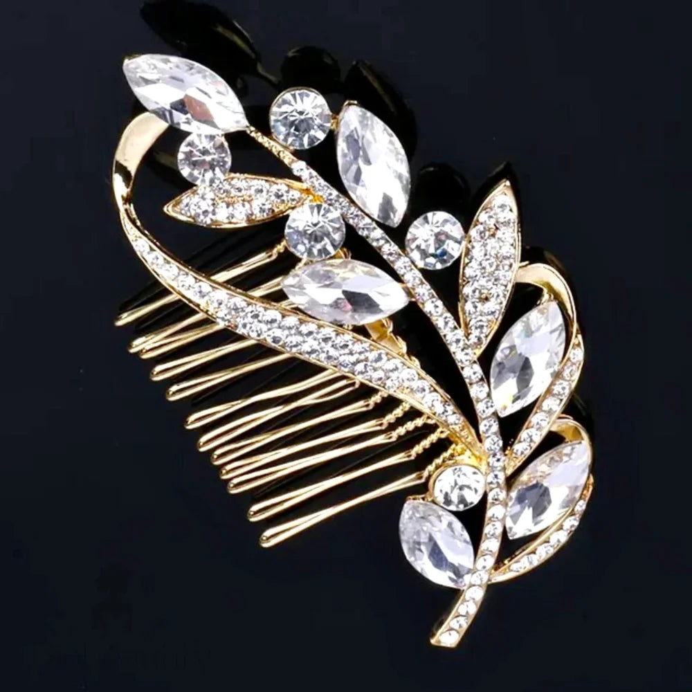 Dana Crystal Bridal Hair Comb Silver Gold Options