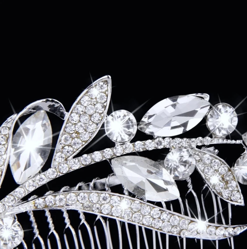 Dana Crystal Bridal Hair Comb Silver Gold Options