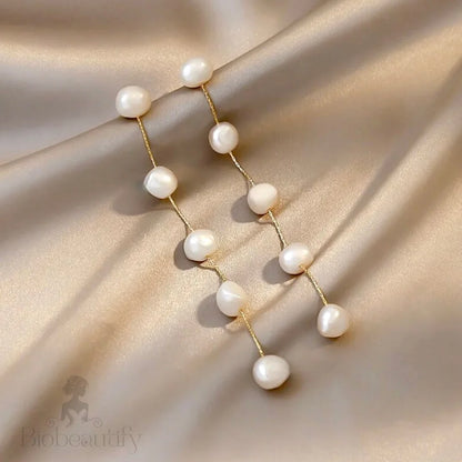 Pearl Wedding Jewelry - Natural Pearl Bridal Earrings - Available in Gold and Silver