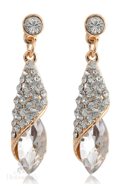 Dangle Earrings With Crystal Accents White