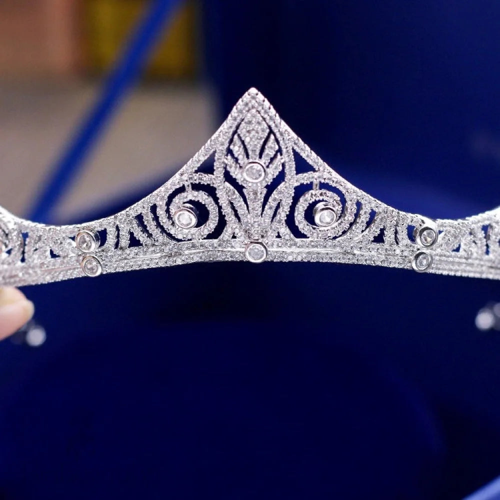 Danika Silver Bridal Tiara With Cubic Zirconia