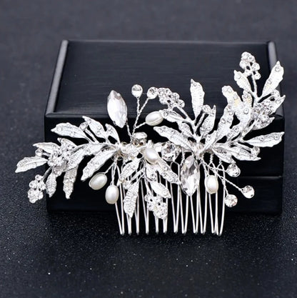 Wedding Hair Accessories - Pearl and Crystal Bridal Hair Comb - Available in Gold and Silver