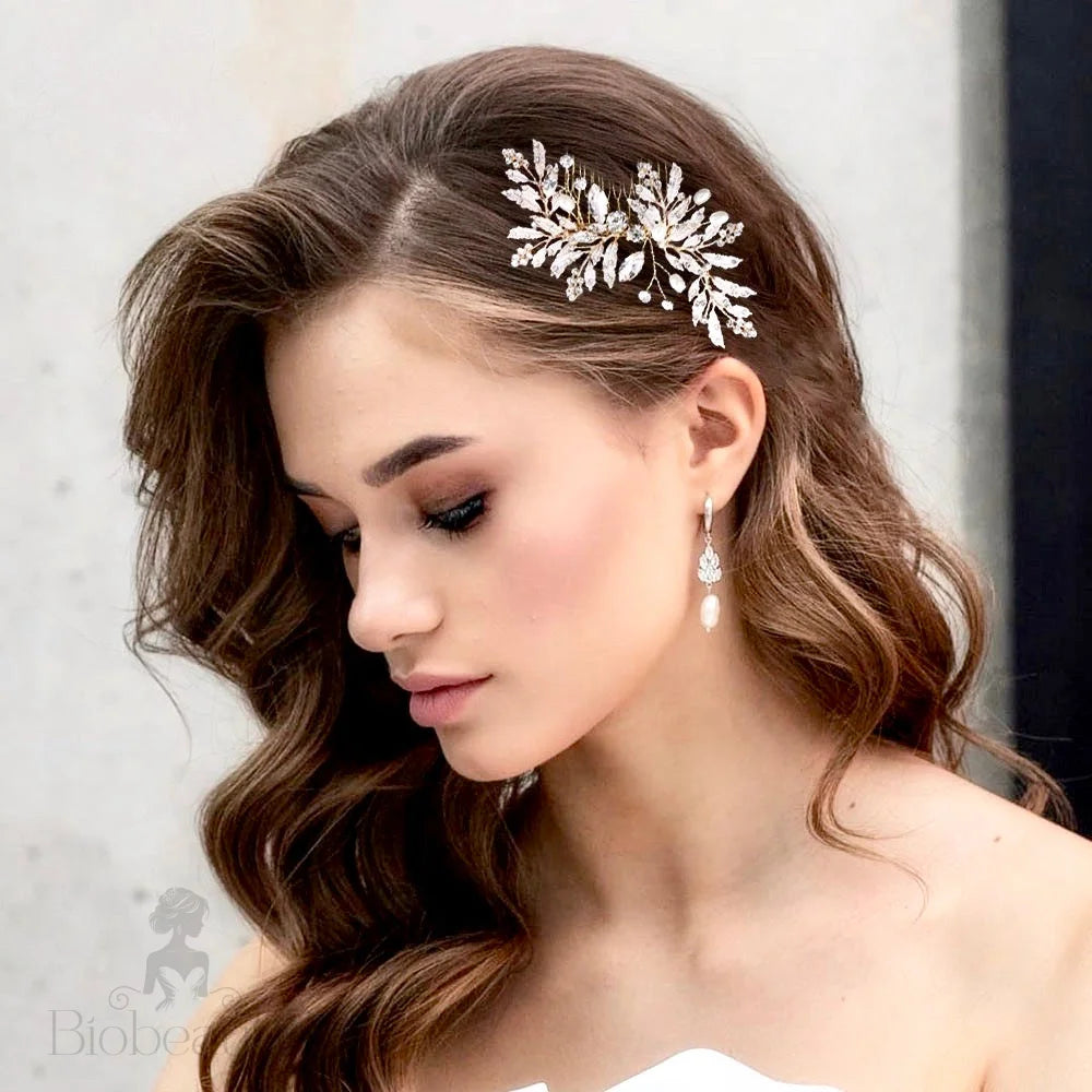 Wedding Hair Accessories - Pearl and Crystal Bridal Hair Comb - Available in Gold and Silver