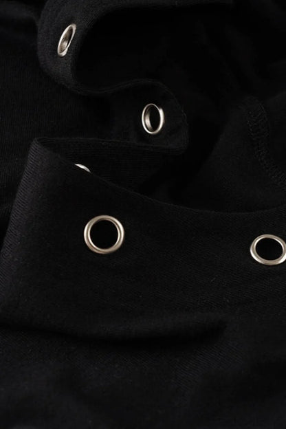 Dark Aesthetic Print Hole Hoodie
