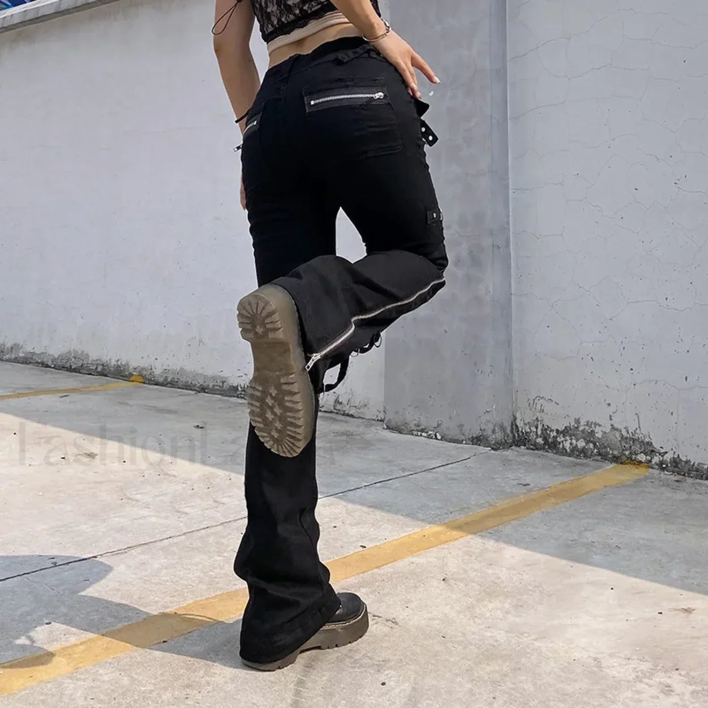 Dark Punk Y2K Pants for Halloween Gatherings