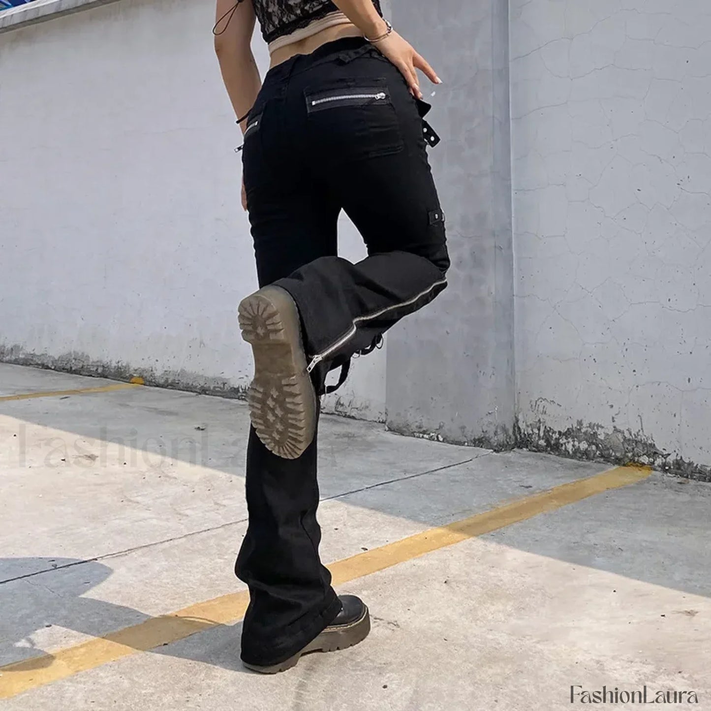 Dark Punk Y2K Pants for Halloween Gatherings