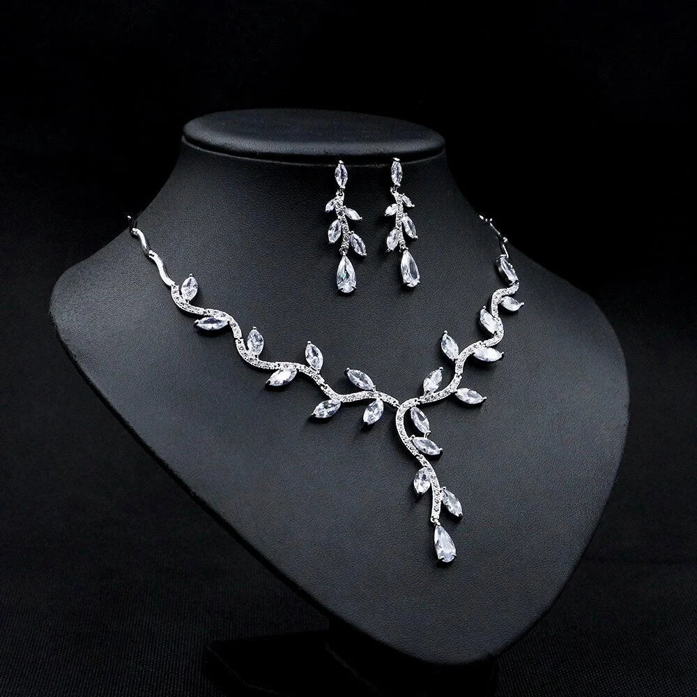 Darla Silver Cubic Zirconia Bridal Jewelry Set