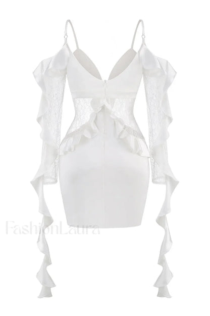 David Koma Stylish Ruffle Mini Dress