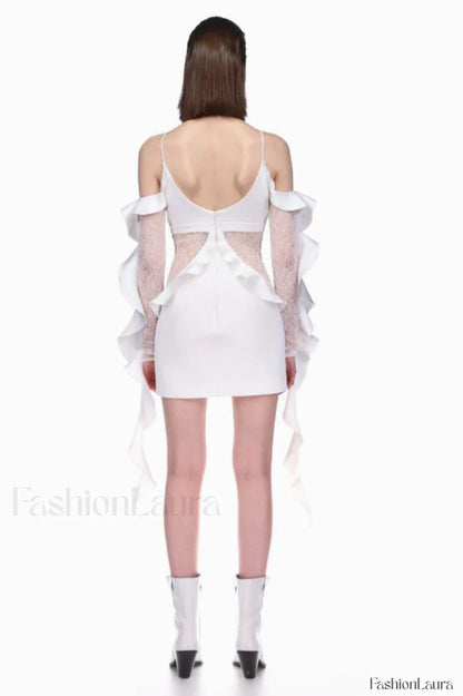 David Koma Stylish Ruffle Mini Dress