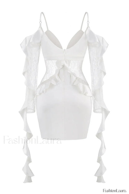 David Koma Stylish Ruffle Mini Dress