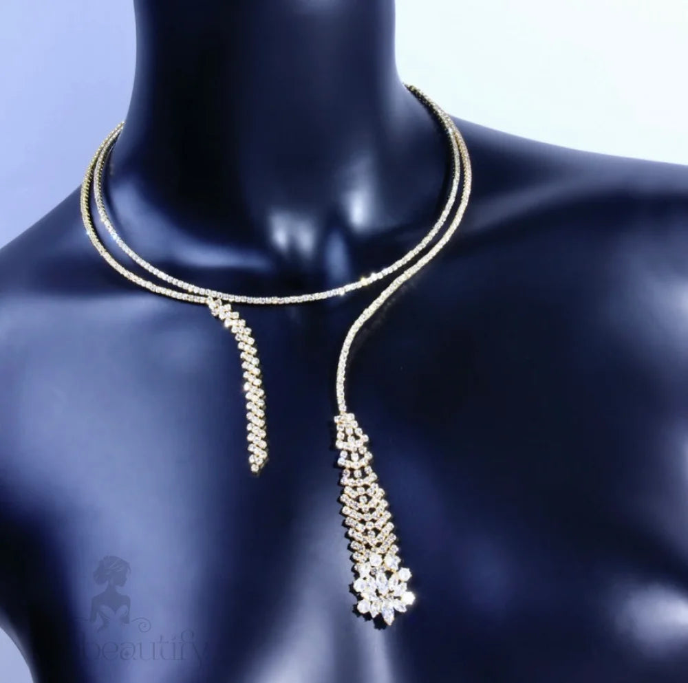 Wedding Jewelry - Crystal Bridal Necklace Set - Available in Silver and Gold