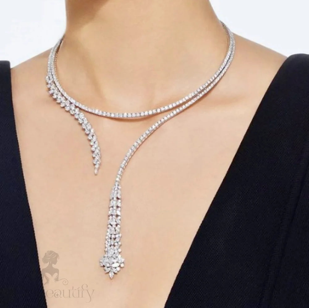 Wedding Jewelry - Crystal Bridal Necklace Set - Available in Silver and Gold