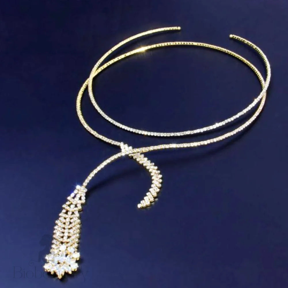 Delia Crystal Bridal Necklace Set Silver And Gold Options