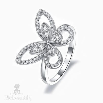 Delicate Butterfly Band Silver / 5