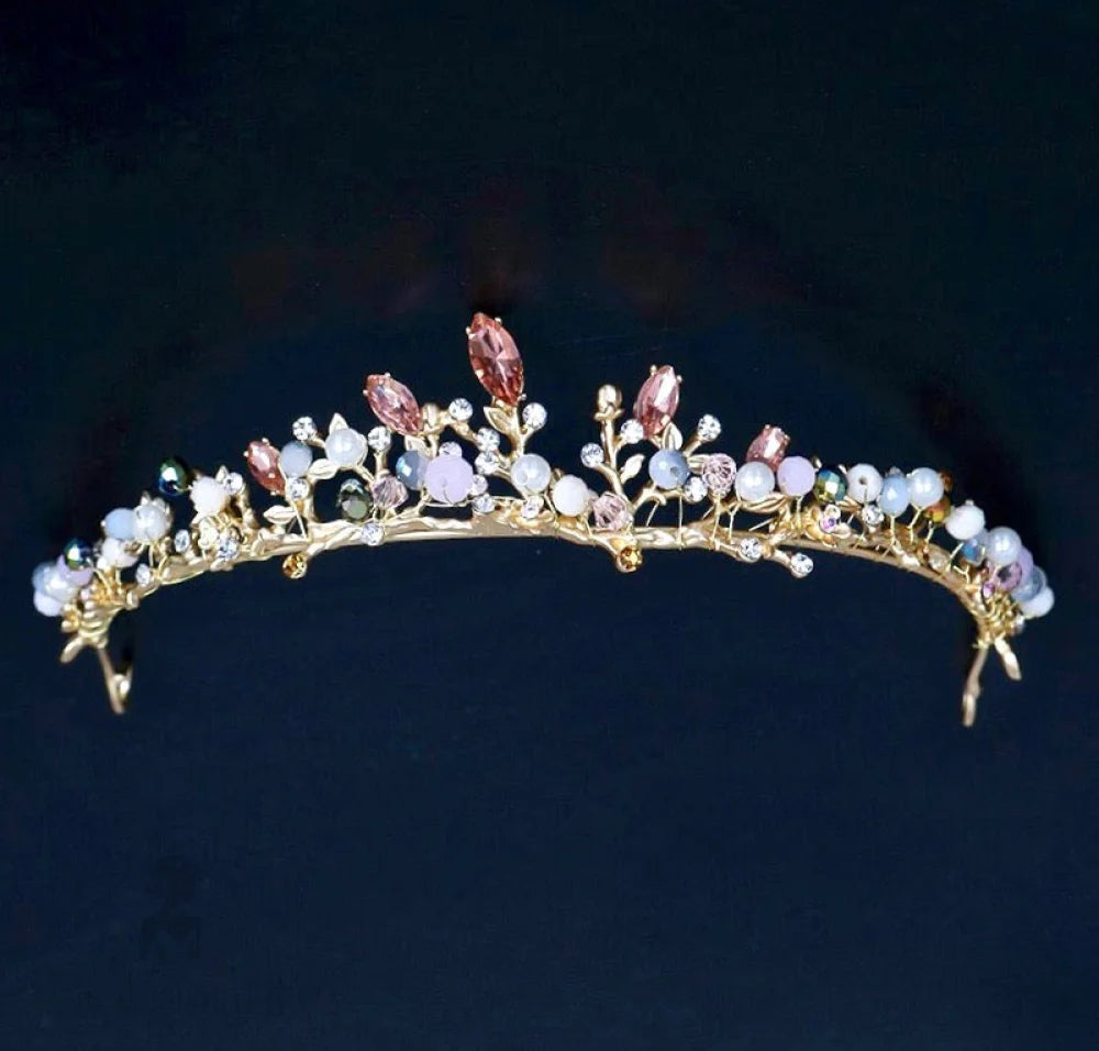 Delilah Bohemian Gold Tiara For Brides