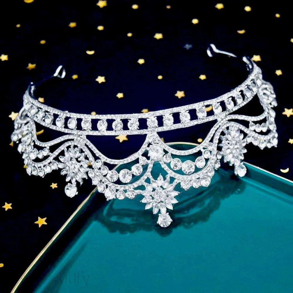 Demetria Wedding Tiara With Cubic Zirconia