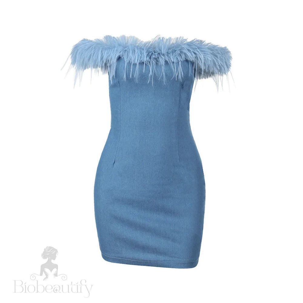 Denim Off-Shoulder Dress For Women