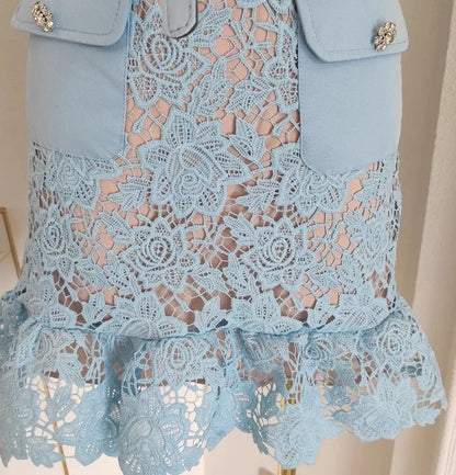 Genevia Rhinestone Lace Dress