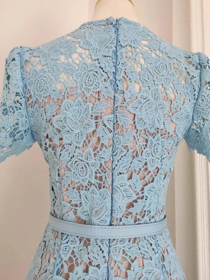 Genevia Rhinestone Lace Dress