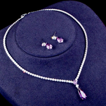 Desiree Purple Cz Bridal Jewelry Set