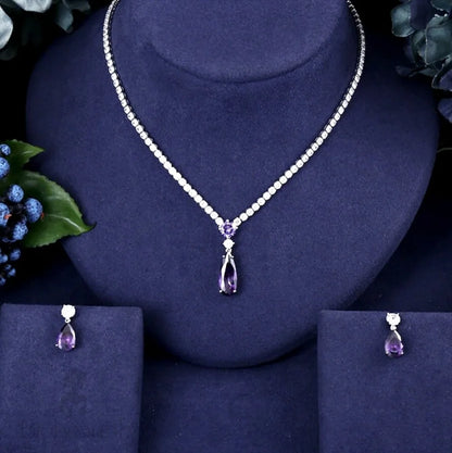 Wedding Jewelry - Silver Cubic Zirconia Bridal Jewelry Set - More Colors