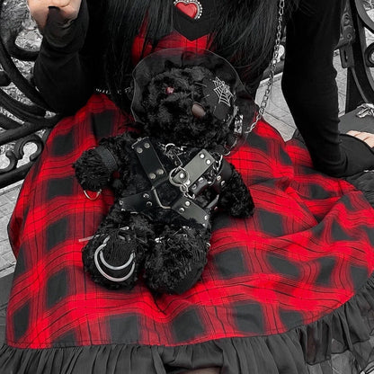 Diablo Design Lolita Halloween Gothic Blood Hell Bear Bag BLACK / 40cm