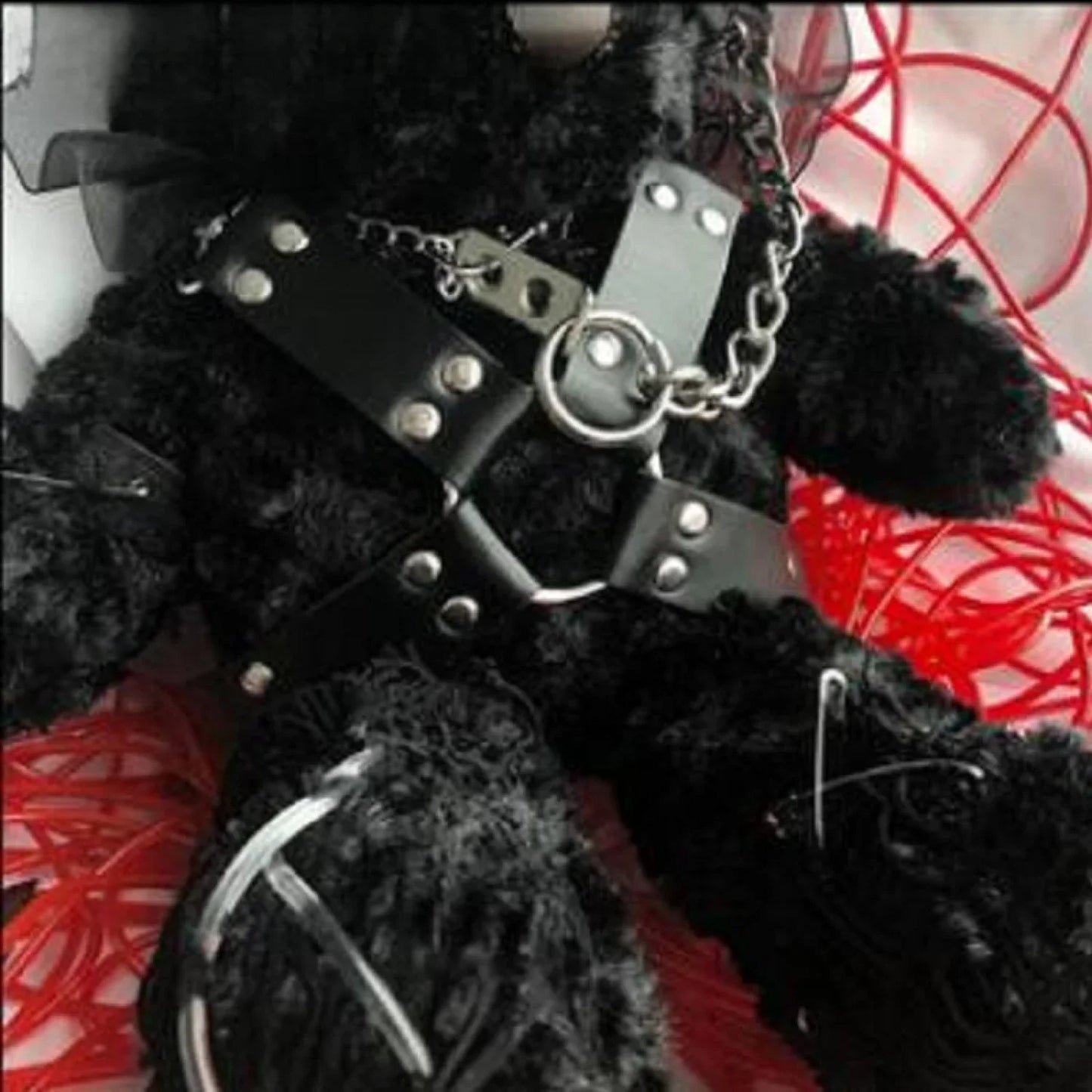 Diablo Design Lolita Halloween Gothic Blood Hell Bear Bag BLACK / 40cm